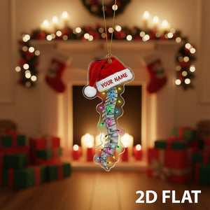 Personalized Spine 2D FLAT Ornament, Custom Chiropractic Christmas Tree Decoration, Funny Anatomy Holiday Gift for Doctor or Medical Student