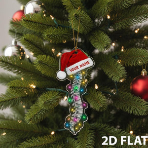 Personalized Spine 2D FLAT Ornament, Custom Chiropractic Christmas Tree Decoration, Funny Anatomy Holiday Gift for Doctor or Medical Student