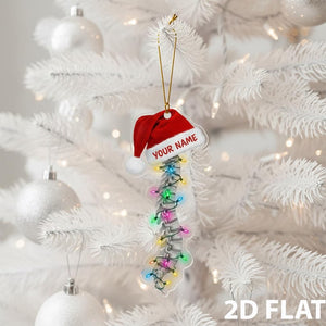 Personalized Spine 2D FLAT Ornament, Custom Chiropractic Christmas Tree Decoration, Funny Anatomy Holiday Gift for Doctor or Medical Student