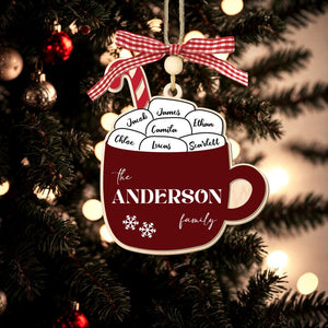 Personalized Marshmallow Mug Ornament: Custom Grandkids Family Name