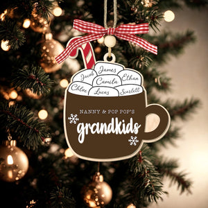 Personalized Marshmallow Mug Ornament: Custom Grandkids Family Name