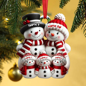 Personalized Snowman Ornament Acrylic Family Christmas Tree Decor Acrylic Snowman Family Hanging Ornament Personalized Christmas Ornaments