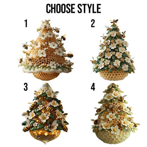 Beehive Christmas Tree Ornament Honeycomb Floral Holiday Decoration Bee Lover Gift 2025 Christmas Ornament