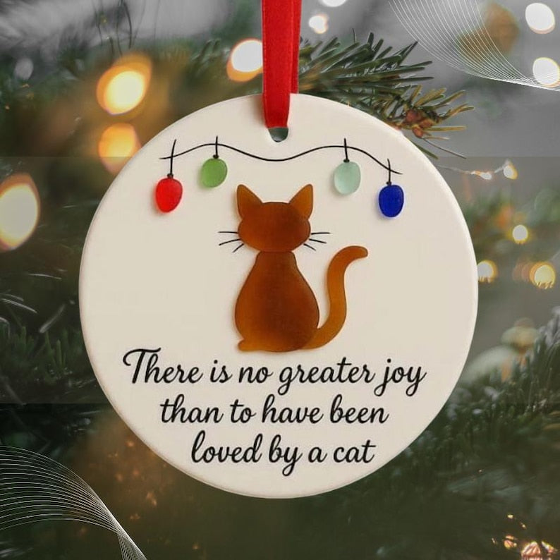 Custom Dog Lover Ornament Sea Glass Heart Keepsake Gift, Pet Memorial Christmas Decoration, There Is No Greater Joy Quote