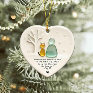 Custom Dog Lover Ornament Sea Glass Heart Keepsake Gift, Pet Memorial Christmas Decoration, There Is No Greater Joy Quote