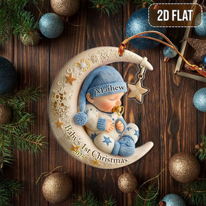 Personalized Baby's First Christmas 2D FLAT Acrylic Ornament, Custom Baby 1st Christmas Gifts, New Baby Girls, Xmas Gifts For Baby