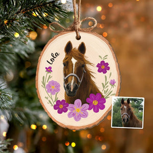 Custom Pet Portrait From Photo Ornament, Pet Christmas Ornament, Pet Memorial Gift, Dog Lover Gift, Dog Mom Gift, Christmas Tree Decor