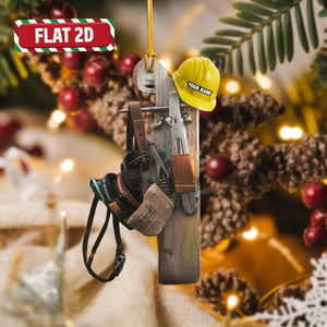 Custom Lineman Tools Flat 2D Acrylic Christmas Ornament Tree Hanging Decor Personalized Utility Worker Ornament Gift for Electricians