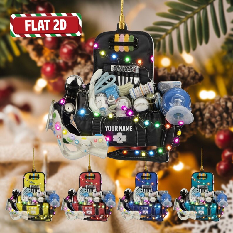 Custom Nurse Medical Bag Christmas Ornament, Tree Hanging Decor, Personalized Gift for Nurse or Doctor Custom Name & Year Keepsake 2025