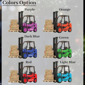 Personalized Forklift Ornament with Name, Christmas Forklift Driver Gift, Warehouse Worker Ornament, Truck Operator Ornament, Christmas Gift