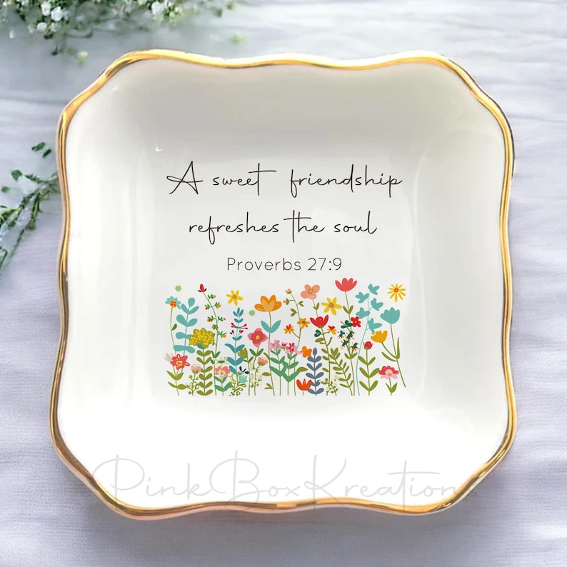Personalized Jewelry Dish Christian Gifts For Woman Friends Friendship Gifts