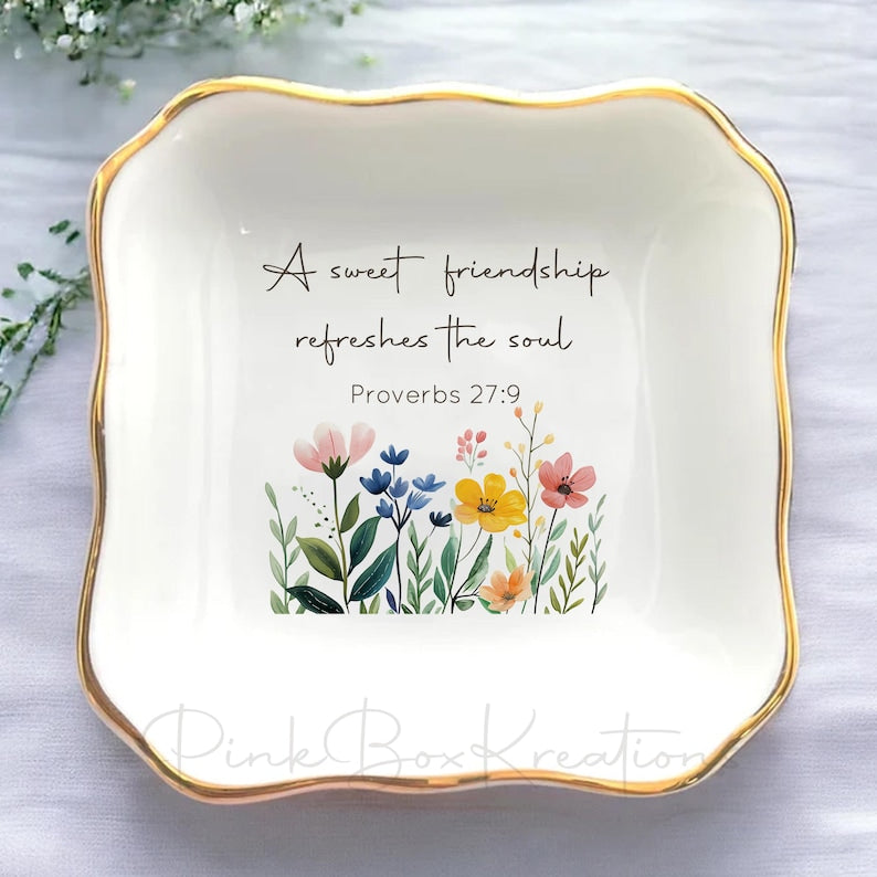 Personalized Jewelry Dish Christian Gifts For Woman Friends Friendship Gifts