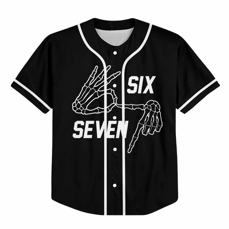 6 7 Baseball Jersey, Funny Halloween costume for kids or parents, great for teachers, six seven Tiktok trend, Meme shirt, Funny Jersey