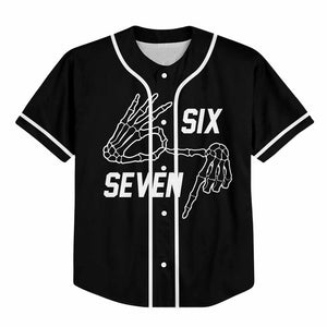 6 7 Baseball Jersey, Funny Halloween costume for kids or parents, great for teachers, six seven Tiktok trend, Meme shirt, Funny Jersey