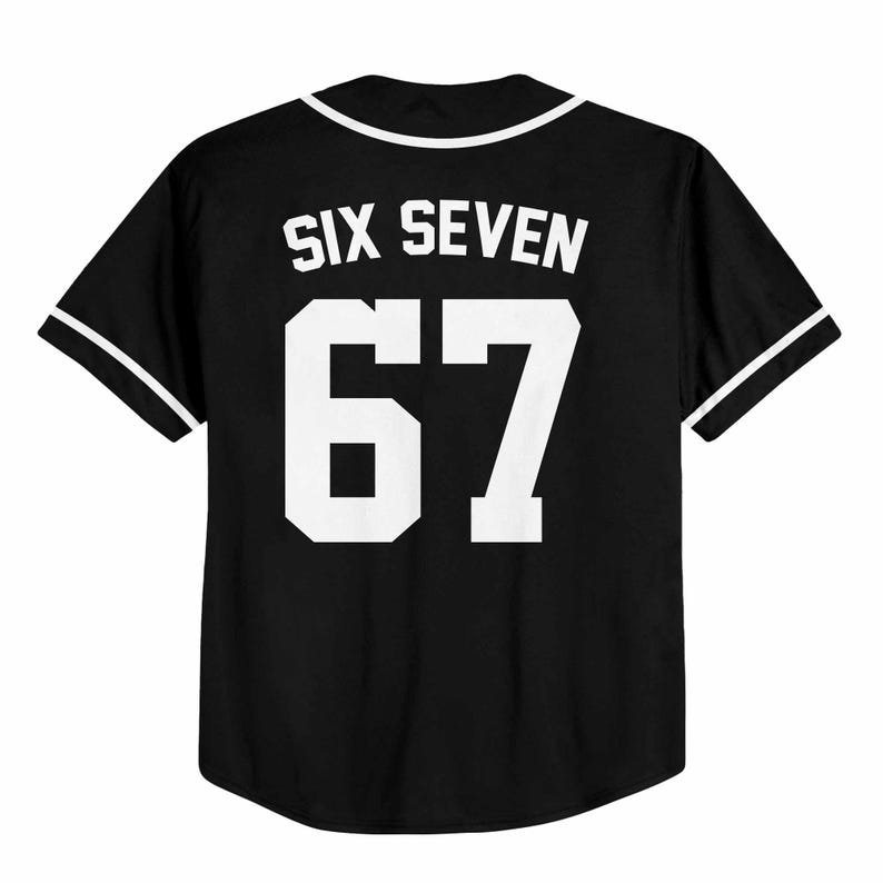 6 7 Baseball Jersey, Funny Halloween costume for kids or parents, great for teachers, six seven Tiktok trend, Meme shirt, Funny Jersey
