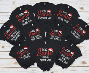 Funny Matching Christmas Pajama Shirts: Dear Santa Family Tees