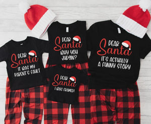 Funny Matching Christmas Pajama Shirts: Dear Santa Family Tees