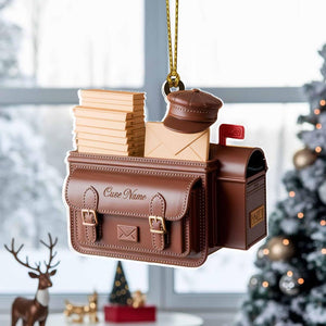 Custom Mailman Christmas Ornament, Tree Hanging Decor, Flat 2D Acrylic, Personalized Gift for Postal Worker, Husband, or Delivery Employee