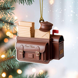 Custom Mailman Christmas Ornament, Tree Hanging Decor, Flat 2D Acrylic, Personalized Gift for Postal Worker, Husband, or Delivery Employee