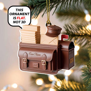 Custom Mailman Christmas Ornament, Tree Hanging Decor, Flat 2D Acrylic, Personalized Gift for Postal Worker, Husband, or Delivery Employee