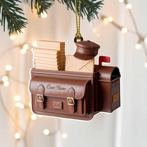 Custom Mailman Christmas Ornament, Tree Hanging Decor, Flat 2D Acrylic, Personalized Gift for Postal Worker, Husband, or Delivery Employee