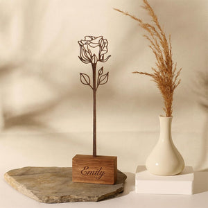 Wood Birth Flower For Mom, Wooden Birth Flower Garden, Engraved Keepsake, Grandma Garden, Home Decor, Gift for Mom, Christmas gift