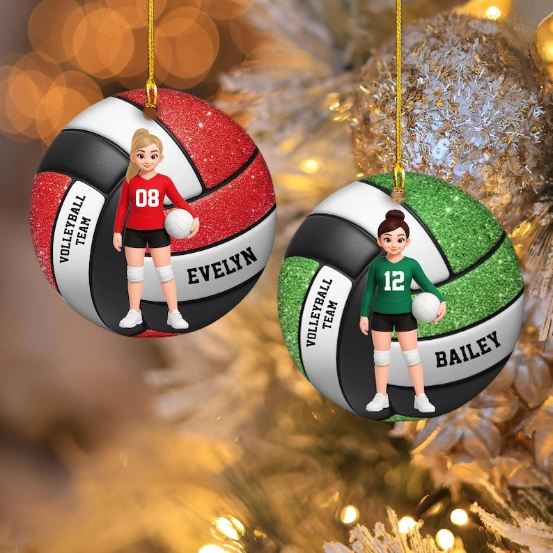 Personalized Volleyball Player Ornament, Gift For Sport Lover, Volleyball Team Gift, Volleyball Senior Christmas Gift, Sport Fan Ornament