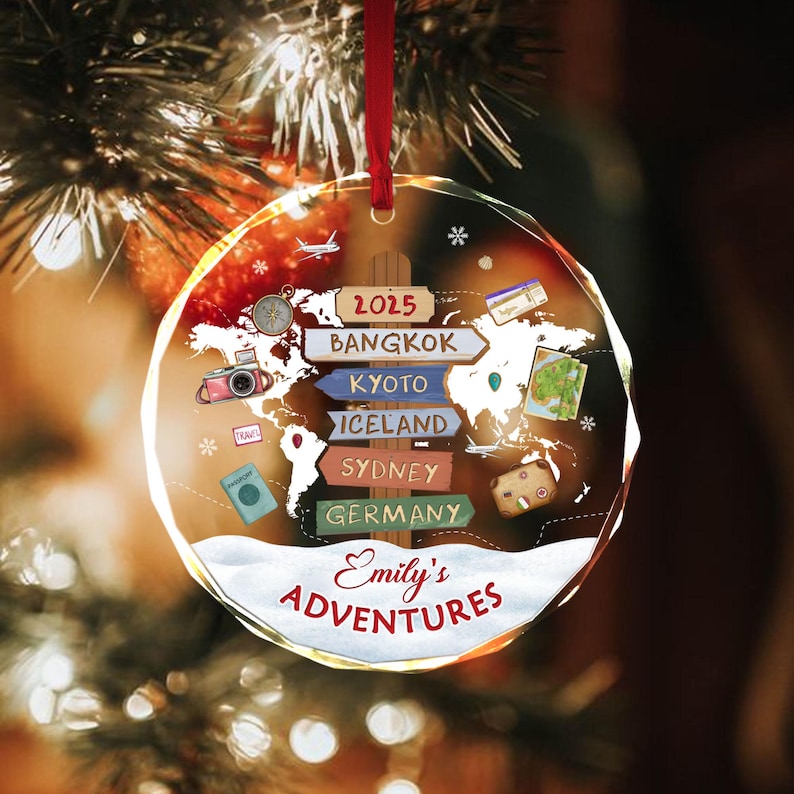 Personalized Travel Ornament: Custom Destination Keepsake
