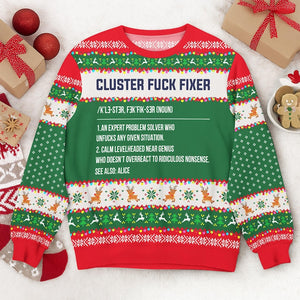 Personalized Cluster F*Ck Fixer Funny Ugly Christmas Sweater