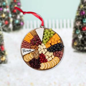 Personalized Charcuterie Board Ornament Custom Name Food Cheese Meat Christmas Tree Decoration