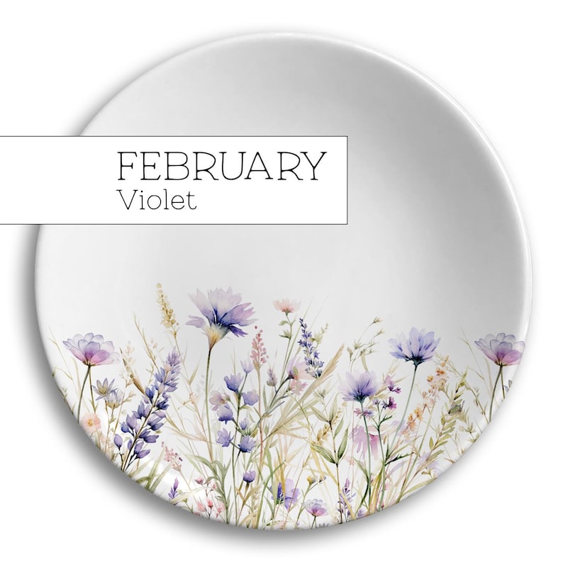 Birth Flower Jewelry Dish, Personalized Ceramic Gift for Her, Wildflower Ring Holder, Mother's Day Gift