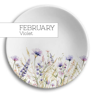 Birth Flower Jewelry Dish, Personalized Ceramic Gift for Her, Wildflower Ring Holder, Mother's Day Gift