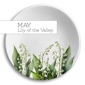 Birth Flower Jewelry Dish, Personalized Ceramic Gift for Her, Wildflower Ring Holder, Mother's Day Gift