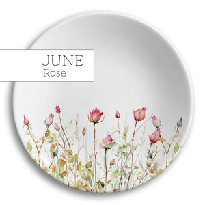 Birth Flower Jewelry Dish, Personalized Ceramic Gift for Her, Wildflower Ring Holder, Mother's Day Gift