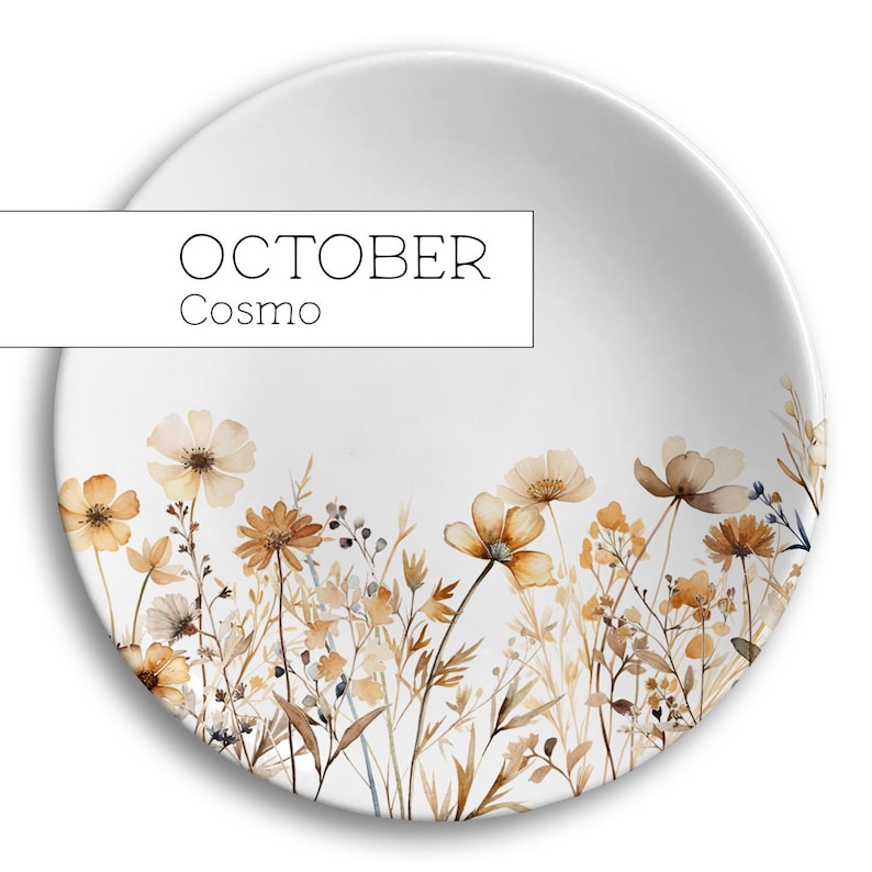 Birth Flower Jewelry Dish, Personalized Ceramic Gift for Her, Wildflower Ring Holder, Mother's Day Gift