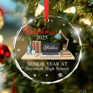Senior Year Ornament, Custom Senior Glass Ornament, Class of 2026, Senior Christmas Gift, High School Graduation Ornament, Gift For Graduate