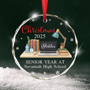 Senior Year Ornament, Custom Senior Glass Ornament, Class of 2026, Senior Christmas Gift, High School Graduation Ornament, Gift For Graduate