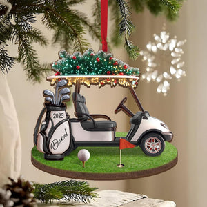 Custom Golf Christmas Ornament,Golf Backpack Ornament,Golf Club Keepsake,Golf Lover Gift for Golf Dad, Gift For Pro Golfer, Golf Player Gift