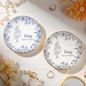 Personalized Maid of Honor Ceramic Jewelry Dish,Bridesmaid Proposal Gift,Maid of Honor Gift,Friendship Gift,Ceramic Ring Holder Wedding gift