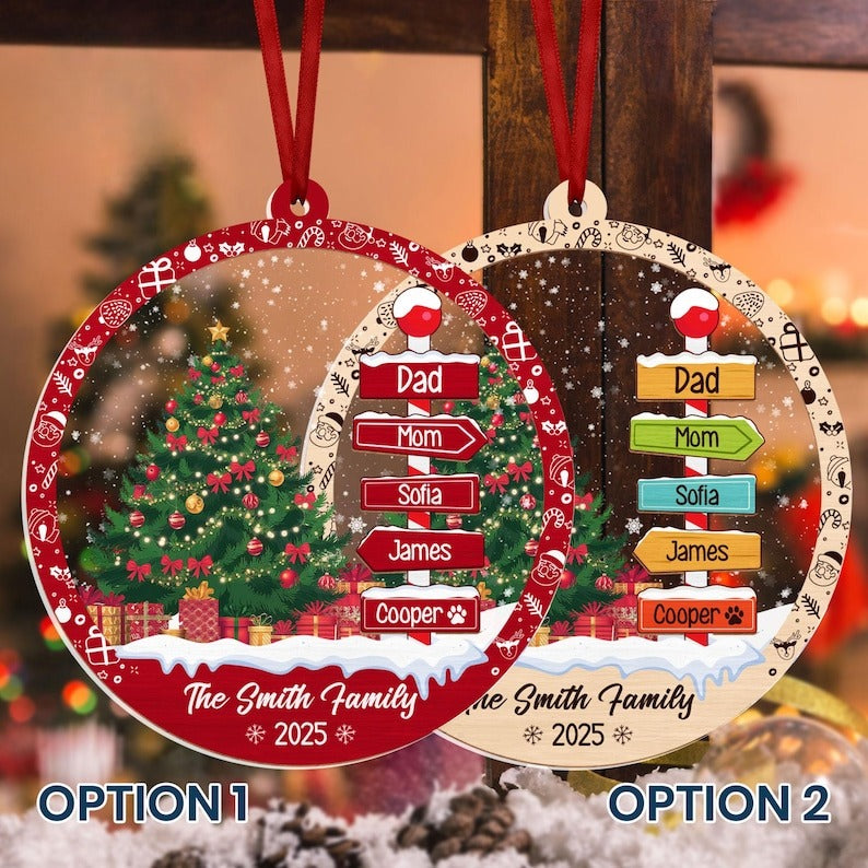 Family Name Christmas Tree Ornaments, Family Name Ornament, Christmas Tree Ornament, Holiday Family Names Keepsake,Family Christmas Ornament