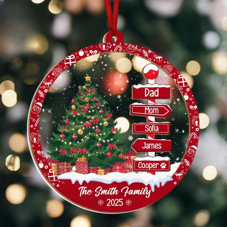 Family Name Christmas Tree Ornaments, Family Name Ornament, Christmas Tree Ornament, Holiday Family Names Keepsake,Family Christmas Ornament