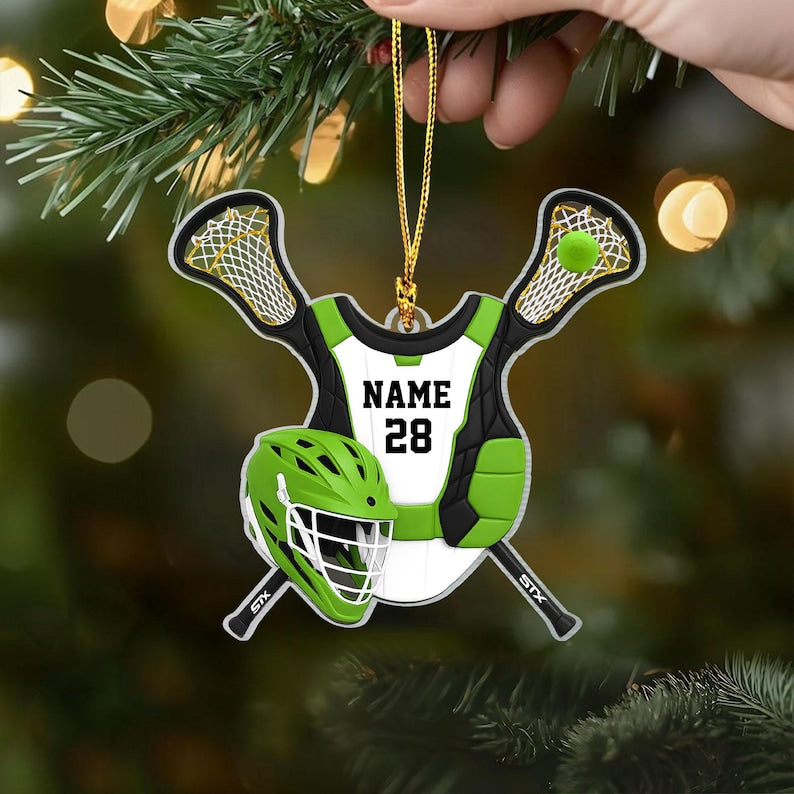 Personalized Lacrosse Christmas Ornament,Lacrosse Keepsake,Lacrosse Player Ornament,Lacrosse Lover Gift,Christmas Gift for Players & Coaches