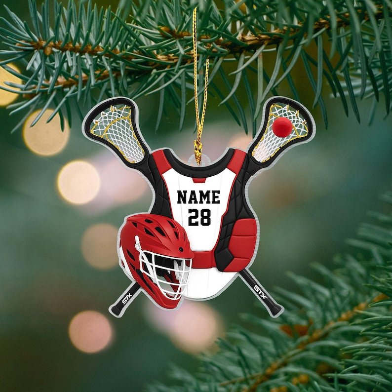 Personalized Lacrosse Christmas Ornament,Lacrosse Keepsake,Lacrosse Player Ornament,Lacrosse Lover Gift,Christmas Gift for Players & Coaches