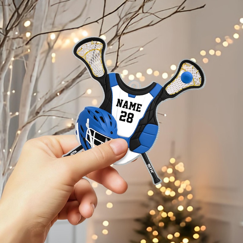 Personalized Lacrosse Christmas Ornament,Lacrosse Keepsake,Lacrosse Player Ornament,Lacrosse Lover Gift,Christmas Gift for Players & Coaches