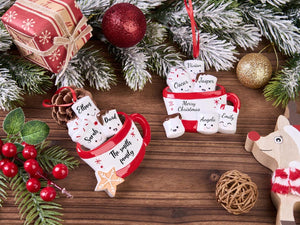 Personalized Resin Family Ornament, Coffee Cup Christmas Family Ornament, Marshmallow Family of 2,3,4,5,6 Ornament 2025, Christmas Decor