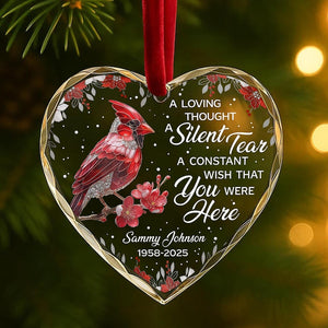 Cardinal Memorial Ornament Personalized Remembrance Christmas Keepsake with Name & Years Sympathy Gift in Memory of Loved One