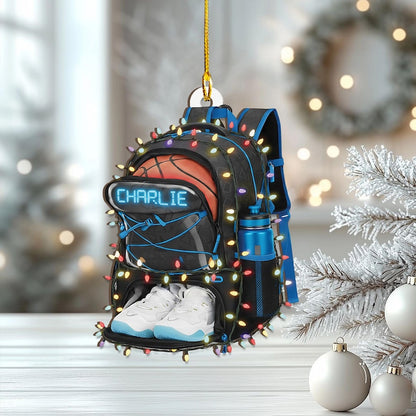 Personalized Basketball Ornament: Sports Bag, Player Gift