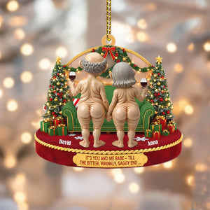 Wrinkly Funny Couple Ornament | Personalized Christmas Tree Decor 2025 | Gag Gift for Him Her | Old People Ornament with Custom Names