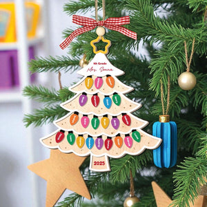 Custom Classroom List Teacher Christmas Ornament, Personalized Student Name Keepsake, Holiday Tree Decoration