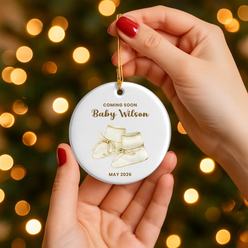 Pregnancy Reveal Ornament, Baby Keepsake Ornament, Baby Announcement Ornament, Coming Soon Baby Christmas Ornament, We're Expecting Ornament